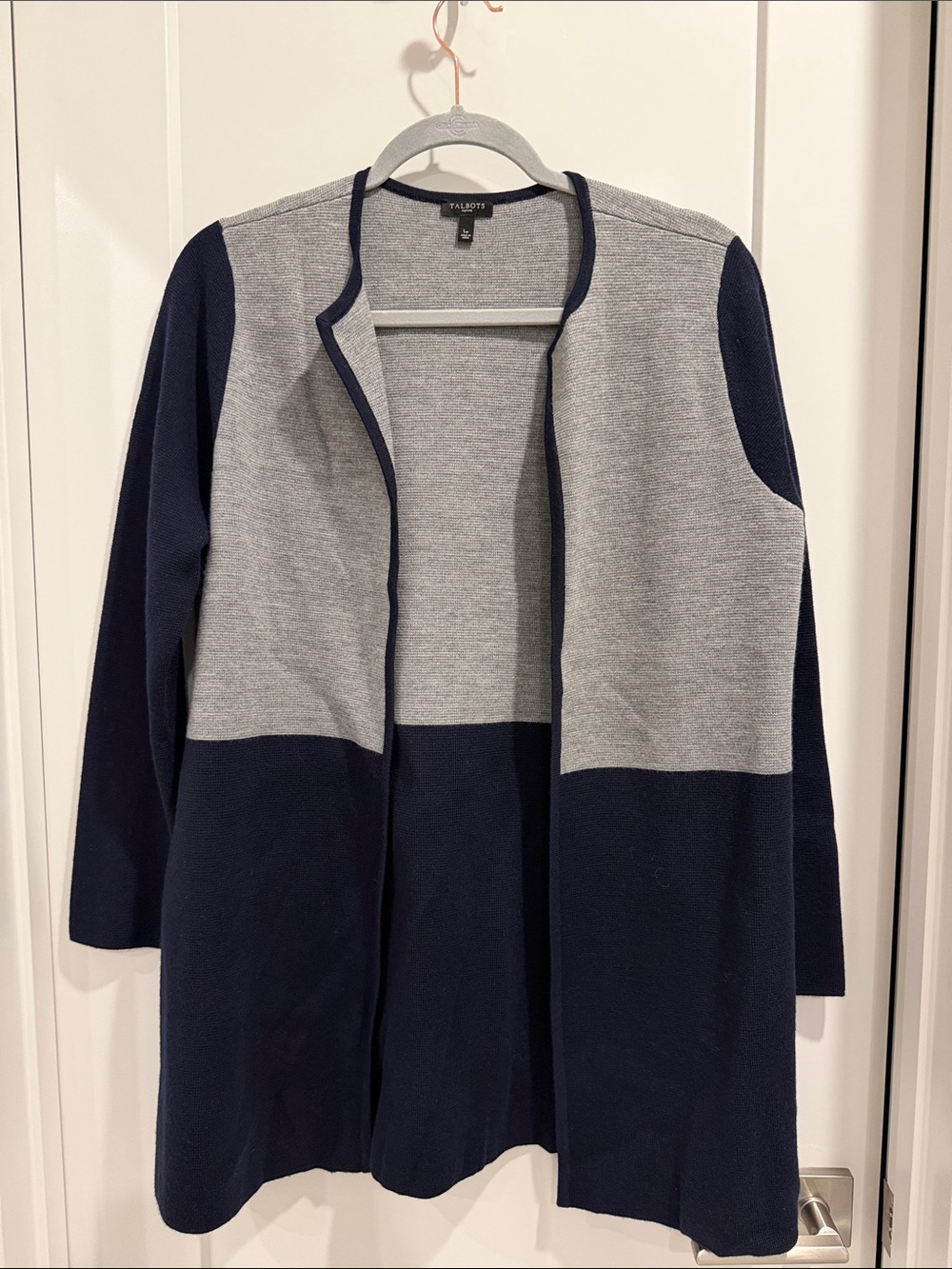 Talbots Open-Front Colorblock Cardigan